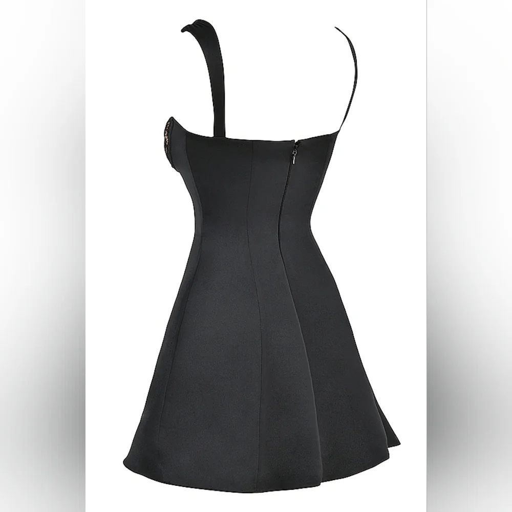 House of CB Black Lace-Trim Mini Slip Dress - Picture 8 of 15